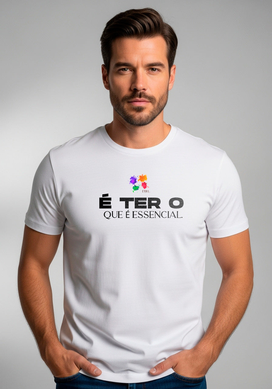 Camiseta Básica Estampada - Branca