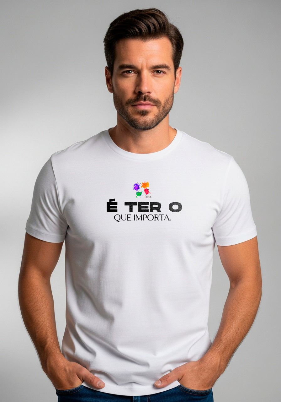 Camiseta Básica Estampada - Branca